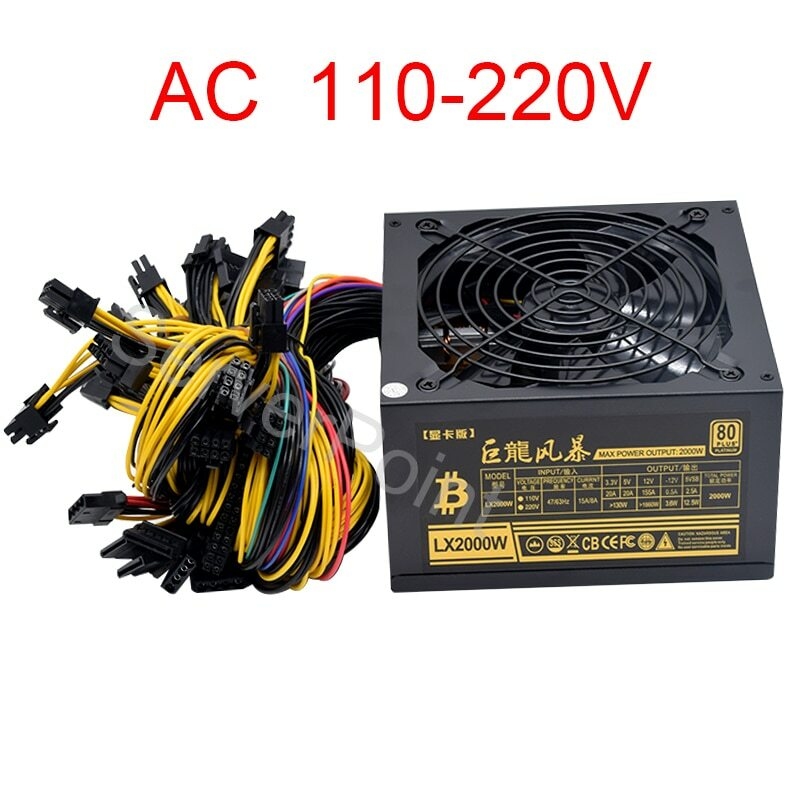 2000W Atx Mining Power Supply - AC110-220v ATX Pc 2000W Güç Kaynağı